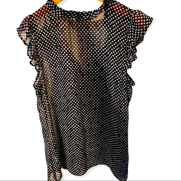 Bobeau sheer navy with dots top size L - Picture 2 of 4